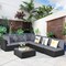 7-Pieces Modern Patio Wicker Conversation Set with Cushions Design and Adjustable for Garden-Poolside